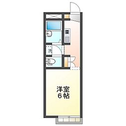 レオパレスアラン 1Kの間取図画像