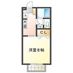 ロイヤルガーデン2 1Kの間取図画像