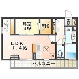 ディールームスカイ2 1LDKの間取図画像