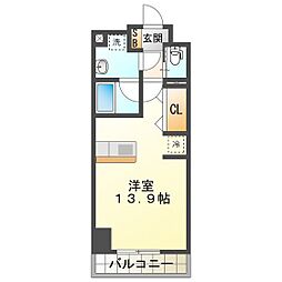 プレミアムタウンプレイス ワンルームの間取図画像