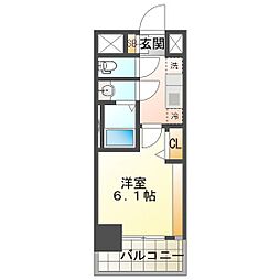 プレサンス ジェネ 四日市中央通り 1Kの間取図画像