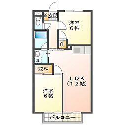 ルポ 2LDKの間取図画像