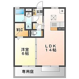 グランドソレーユC 1LDKの間取図画像