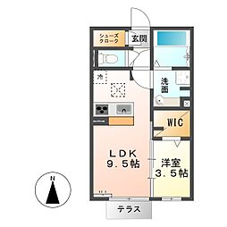 カーサフェリスA 1LDKの間取図画像
