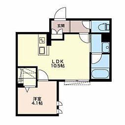 ヴェリテ雅 1LDKの間取図画像
