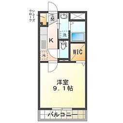 モンステラ 1Kの間取図画像