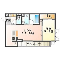 パプリカVI 1LDKの間取図画像