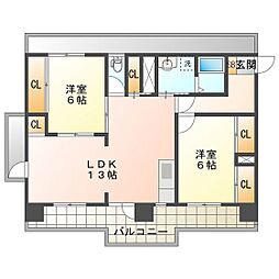 グランツ 2LDKの間取図画像