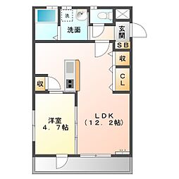 トゥインクルパーク 1LDKの間取図画像