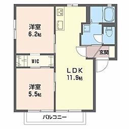 ガーデンハイツかわしまA 2LDKの間取図画像