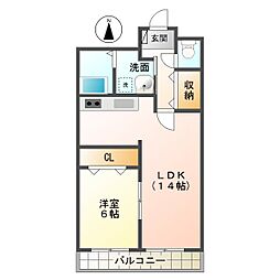 サクラフルーリ 1LDKの間取図画像
