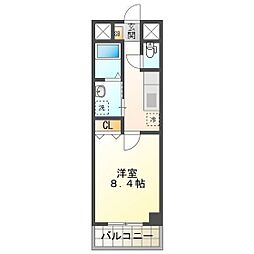willDo四日市鵜の森 1Kの間取図画像