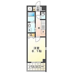 willDo四日市鵜の森 1Kの間取図画像