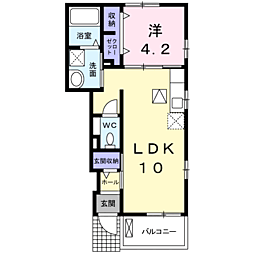 サンソーレ 1LDKの間取図画像