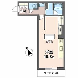 シャーメゾン　ル　シエル 1階ワンルームの間取り