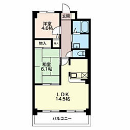 リバーサイド天白 2階2LDKの間取り