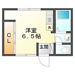 スタジオシスター ワンルームの間取図画像