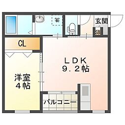 ＬＥＣＯＣＯＮ四日市VI 1階1LDKの間取り