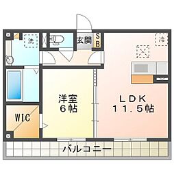 レジデンス朝日町　Ｂ棟 1階1LDKの間取り