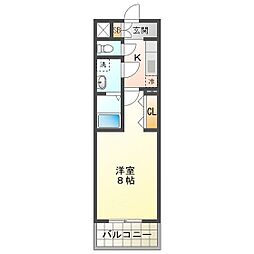 S-RESIDENCE四日市市堀木amante(アマンテ) 1Kの間取図画像