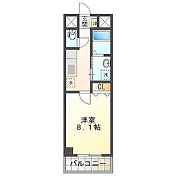 ｗｉｌｌＤｏ四日市鵜の森 2階1Kの間取り