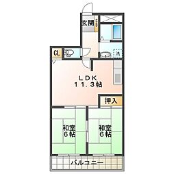 メゾン太平洋 2LDKの間取図画像