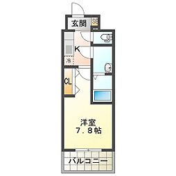 S-RESIDENCE四日市駅前couleur(クルール) 1Kの間取図画像