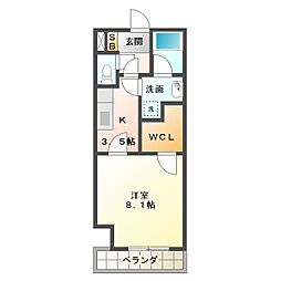 ハイトピア四日市 1Kの間取図画像