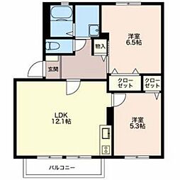 ファミール西日野B 2LDKの間取図画像