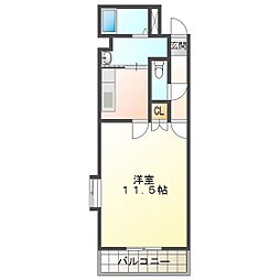 クリスタルハイツ 1Kの間取図画像