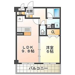 マンションマルカサウス 1LDKの間取図画像