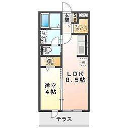 タウンコート1 1LDKの間取図画像