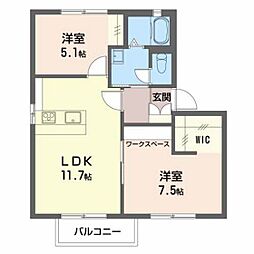 ガーデンハイツかわしまC 2階/201
