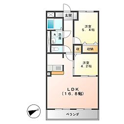 イストワール城西 2LDKの間取図画像