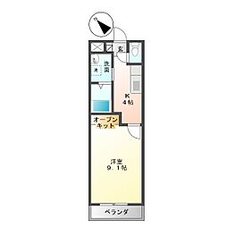 PARKSIDESANCO 1Kの間取図画像