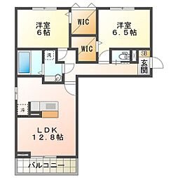 ルーチェ南いかるが 2LDKの間取図画像