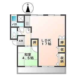 ワイズタウン1 1LDKの間取図画像
