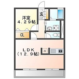 メゾン三幸ビル 1LDKの間取図画像