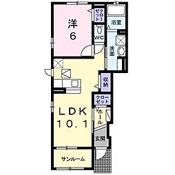 メゾンドゥエスポワール3B 1LDKの間取図画像