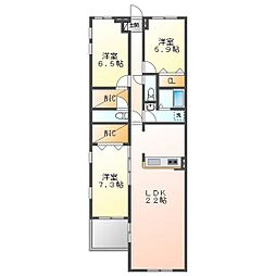 クオーレトラスト2 3LDKの間取図画像