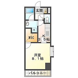ハイトピア四日市 1Kの間取図画像