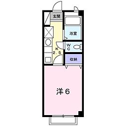 ラ・フォーレ大和 1Kの間取図画像
