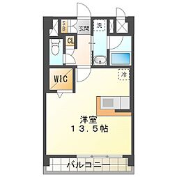 リュミエールメゾン ワンルームの間取図画像