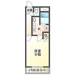 クリスタルハイツ 1Kの間取図画像