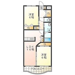 ラフィーナ 2LDKの間取図画像