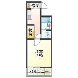 諏訪久志本ビル 1Kの間取図画像