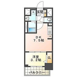 プレリス四日市ティエルナ 1DKの間取図画像