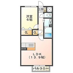 スターライズ 1階1LDKの間取り
