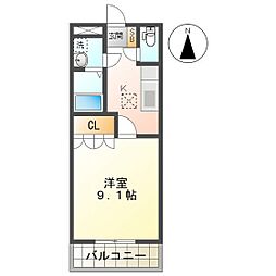 サンハイツ 1Kの間取図画像