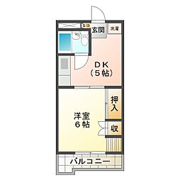 ワンズマンション 3階1DKの間取り